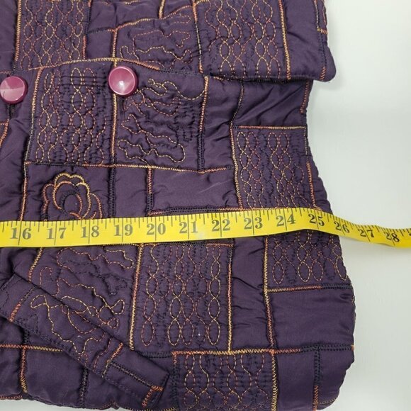 Sun Light Made in Italy Women's Quilted Gold/Purple Jacket Size Medium - Picture 9 of 10